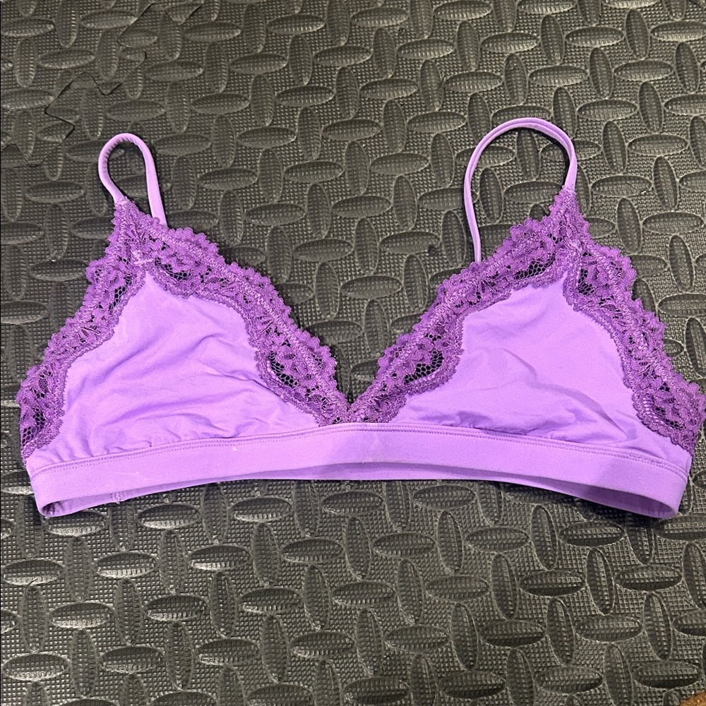 Lace Trim Purple Bralette